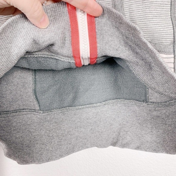 Lululemon Striped Sweatshirt Full Zip Jacket Scuba Hoodie Size 4 - Picture 3 of 8